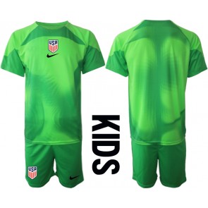 Maillot de foot États-Unis Gardien de but Extérieur enfant Monde 2022 Manches Courte (+ pantalon court)